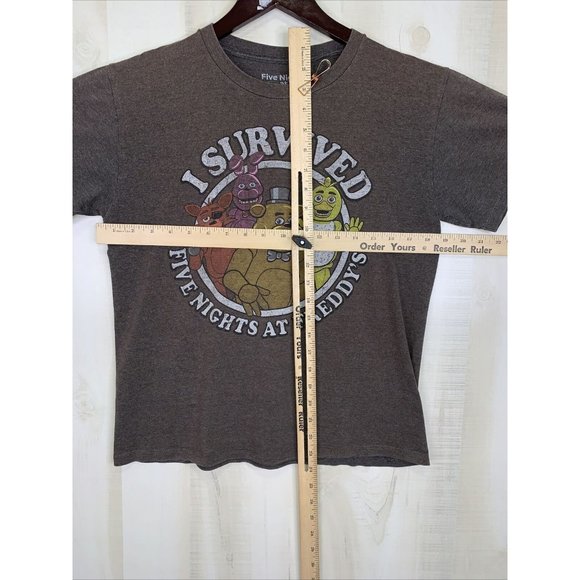 Five Nights At Freddy’s Distressed Graphic Brown T Shirt Boys Large 10/12-11852 - Picture 7 of 11
